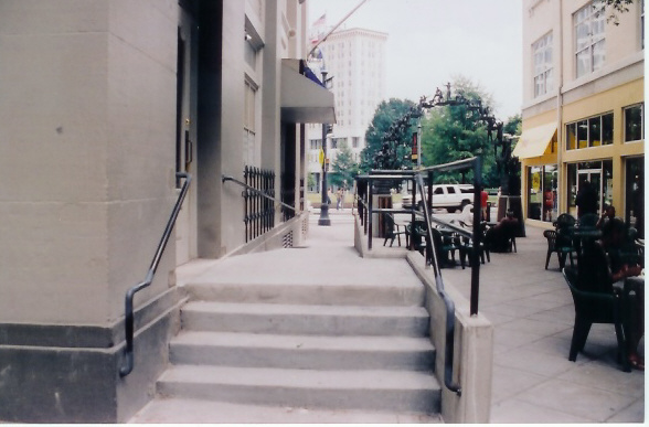 Concrete Ramp Steel Hand Rails Atlanta GA - H & A Enterprises Inc Columbia SC Atlanta Hand Rails ADA Steel Polished Stainless Aluminum Handicap Ramp