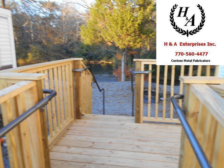 Wood Ramp Steel Hand Rails Atlanta GA - H & A Enterprises Inc Columbia SC Atlanta Hand Rails ADA Steel Polished Stainless Aluminum Ramp